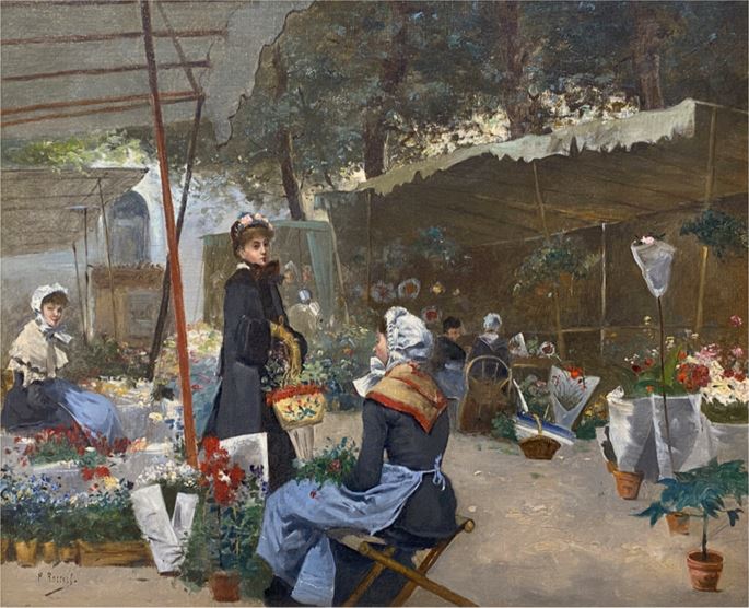 Paul Rossert - A flower market, Paris | MasterArt